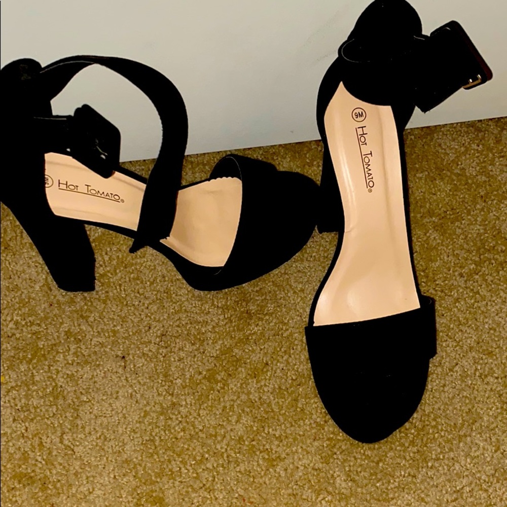 Black suede heels